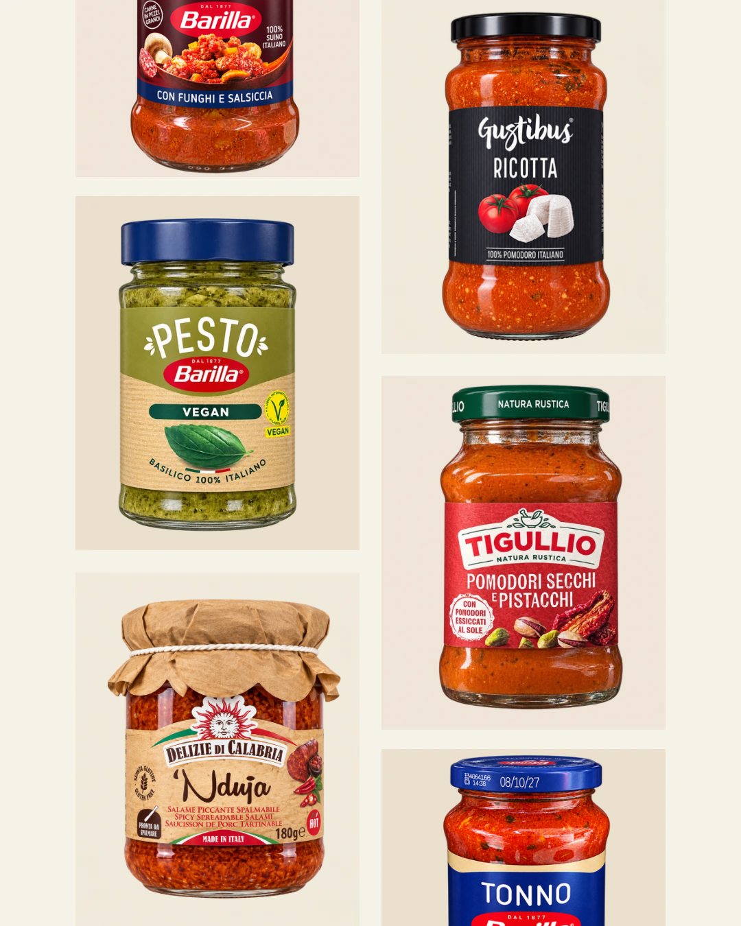 Tésztaszószok, Nduja krémek és Pestók