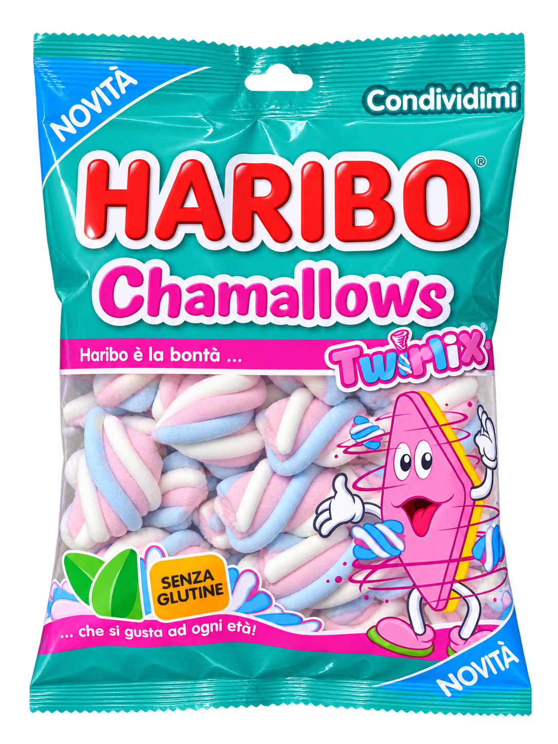 Haribo Chamallows Twirlix – Színes, Csavart Pillecukor - 140 g