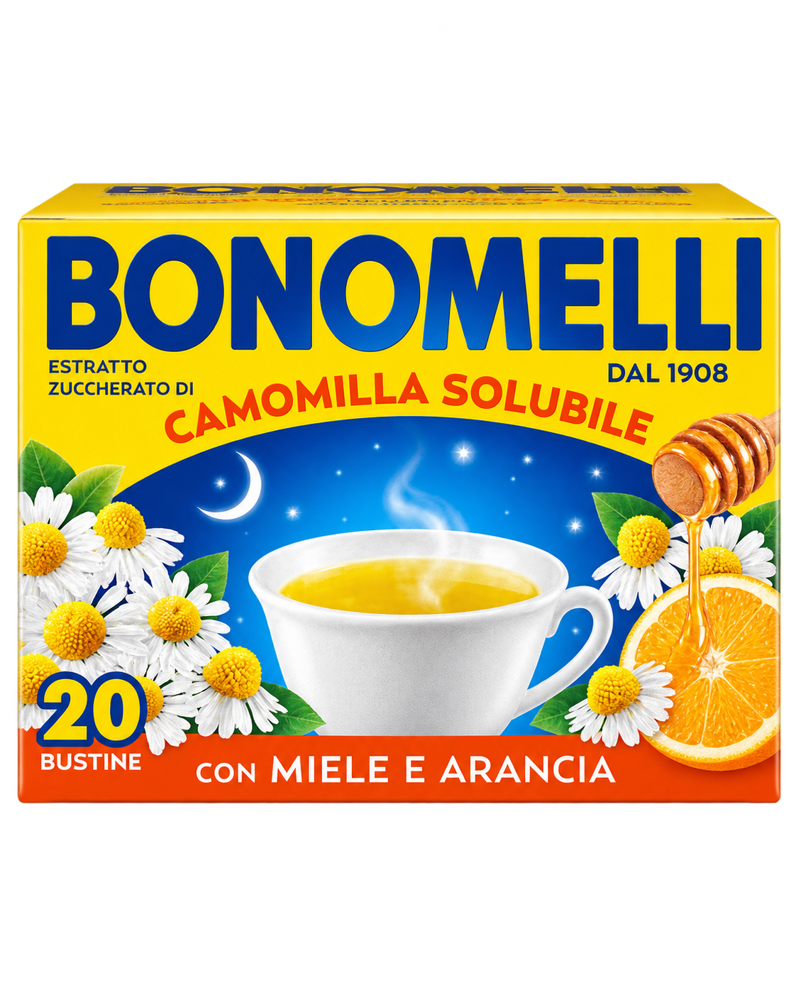 Bonomelli Camomilla – Kamillatea Mézzel és Naranccsal – 20 filtertasak