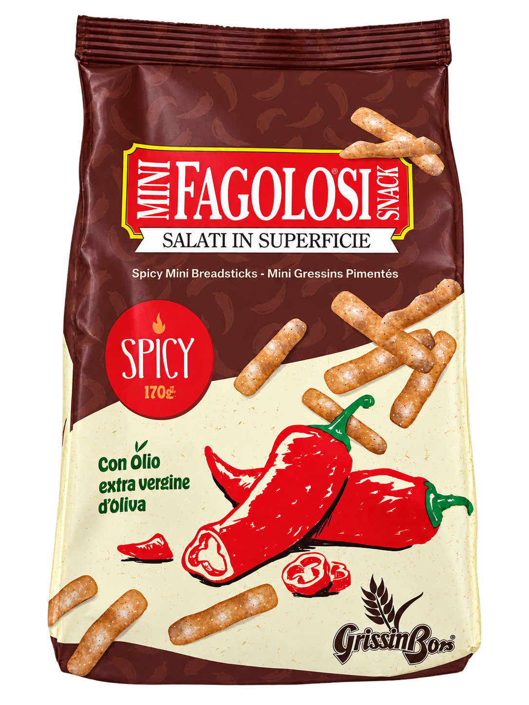 GrissinBon Fagolosi Spicy – Csípős Chilis grissini - 170 g