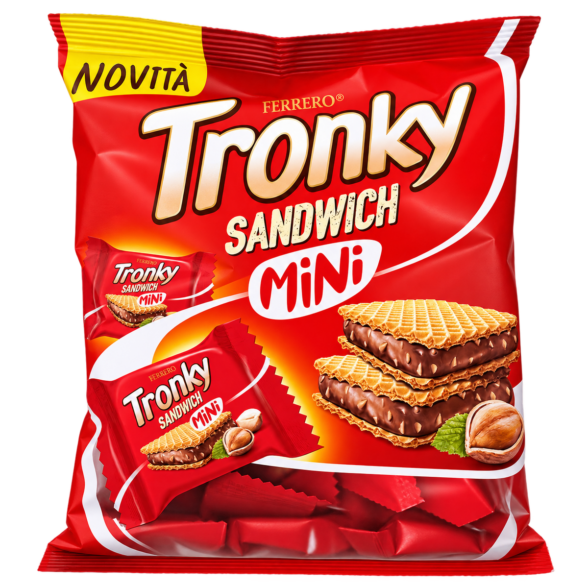 Ferrero Tronky Sandwich Mini – Mogyorókrémes, Ropogós Ostyaszendvics - 171 g