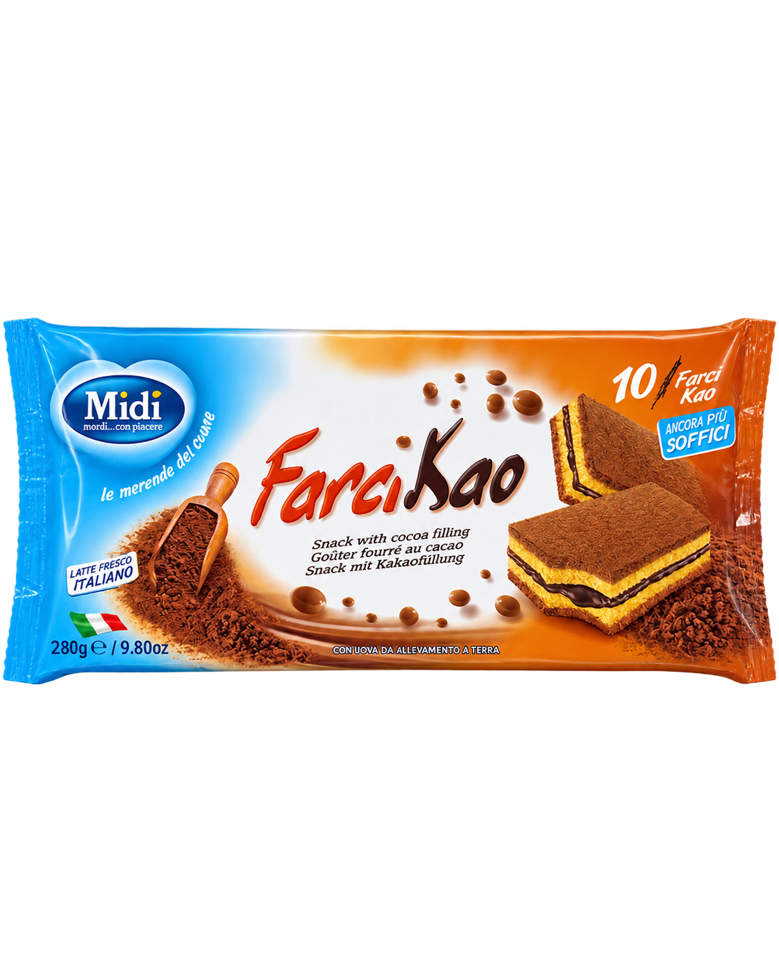 Midi FaraKao – Kakaókrémmel Töltött Piskótaszelet – 280 g (10 db)