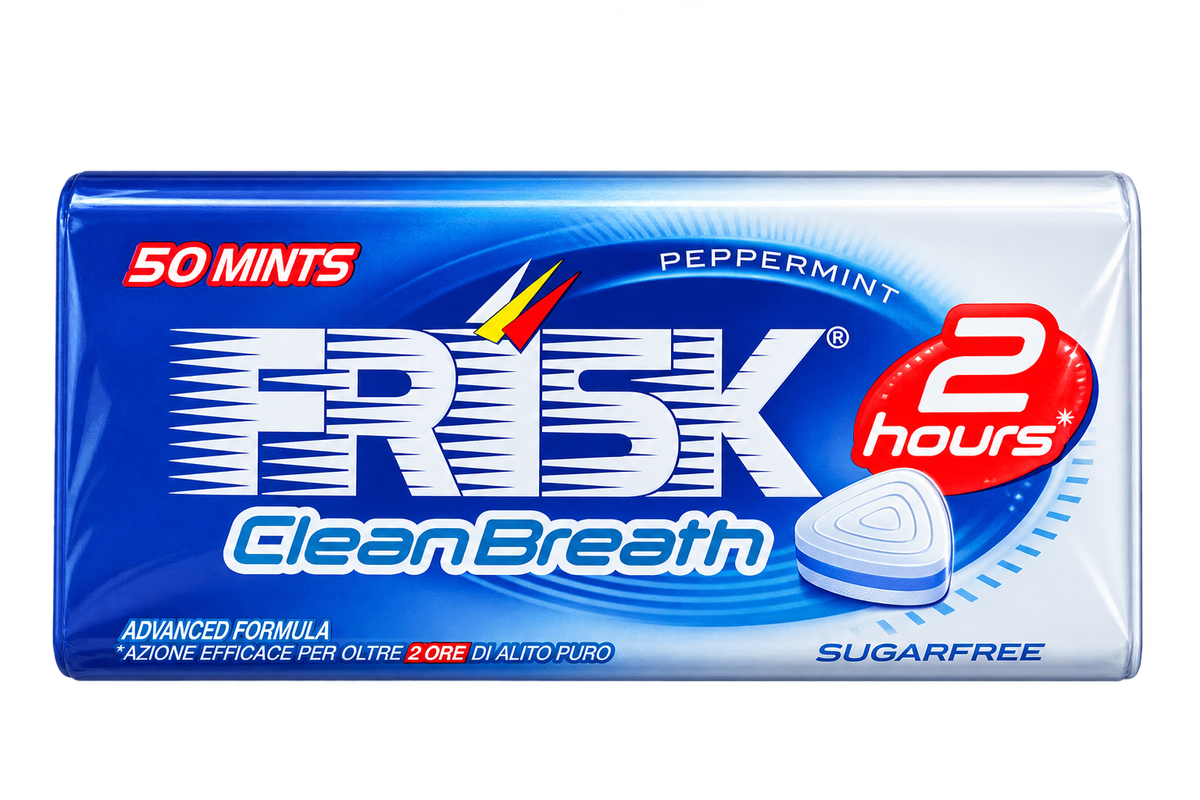 Frisk Clean Breath Peppermint – Cukormentes Mentolos Frissítőcukorka – 50 db