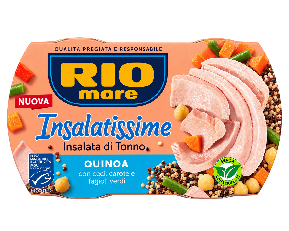 Rio Mare Insalatissime Quinoa – Tonhalas Quinoasaláta Csicseriborsóval és Zöldségekkel – 160 g
