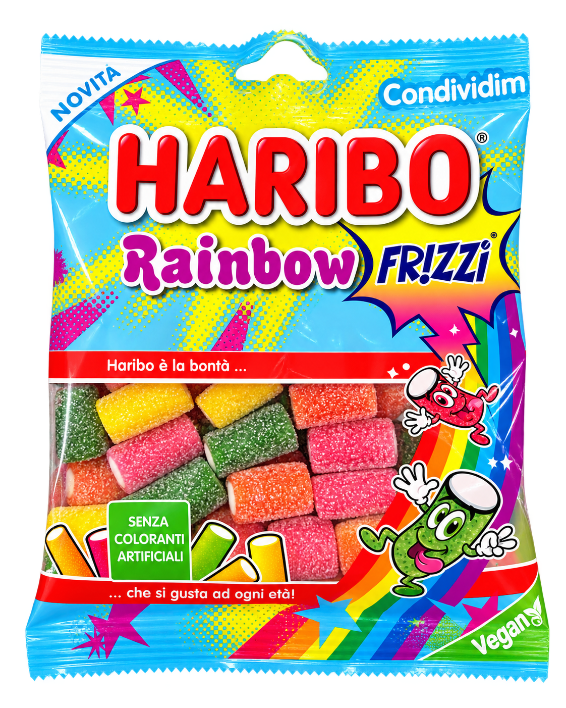 Haribo Rainbow Frizzi – Szivárványos Savanyú Gumicukor - 150 g