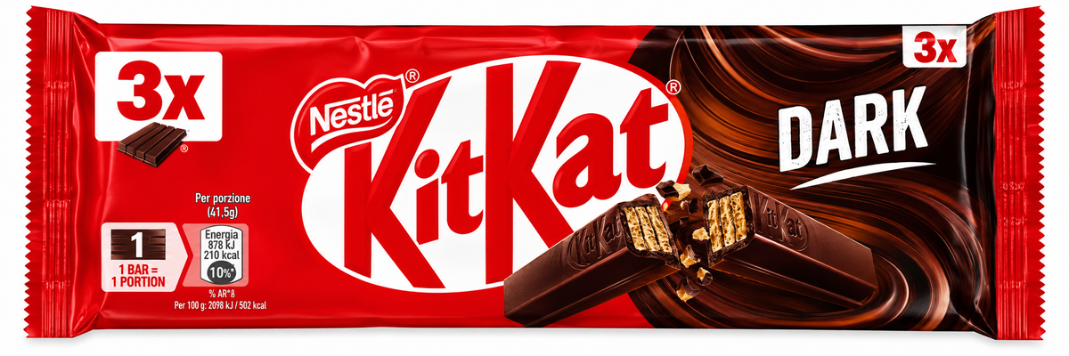 Nestlé KitKat Dark – Étcsokoládés Ostyaszelet – 3 × 41,5 g