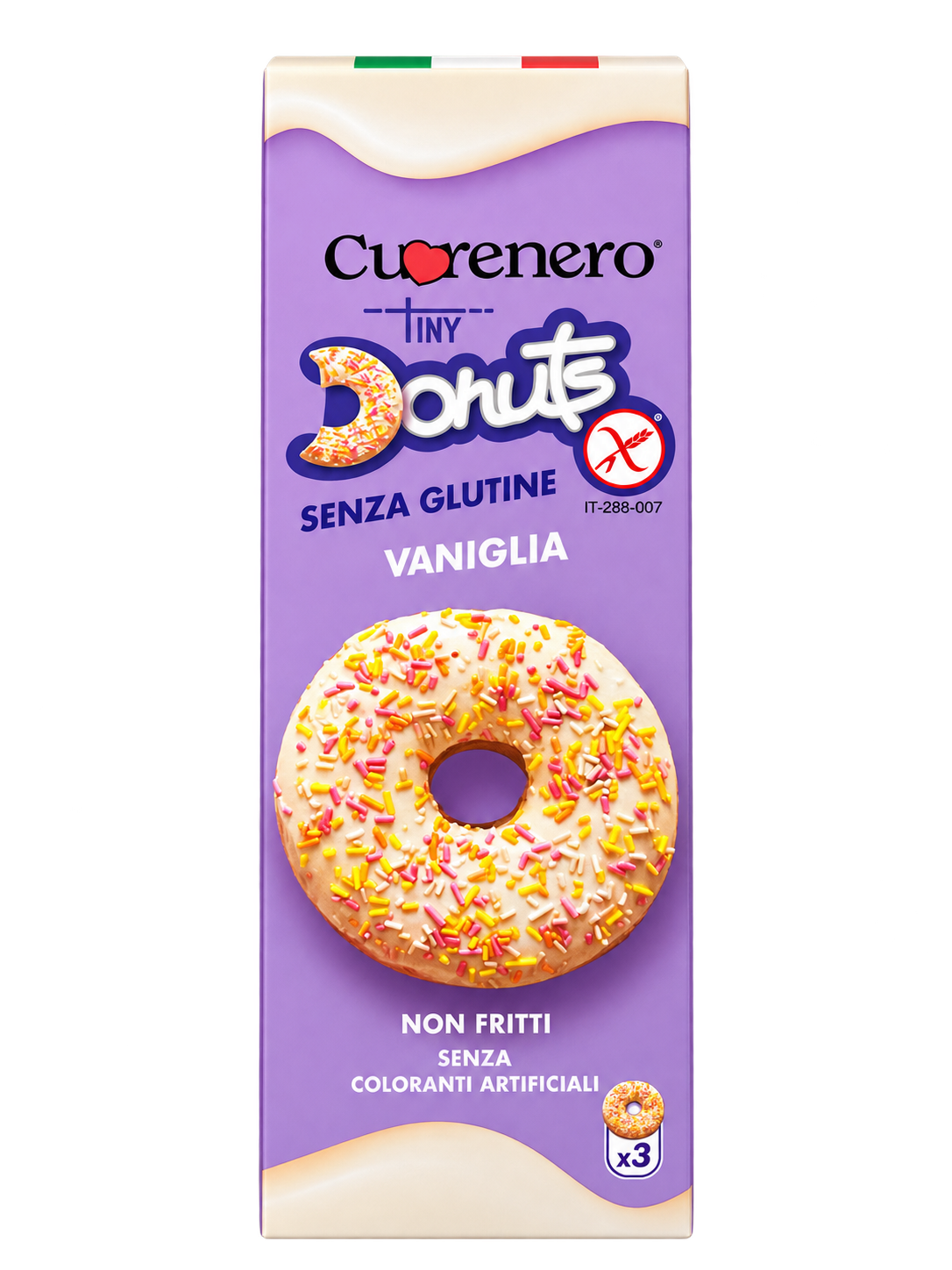Cuorenero Tiny Donuts Vaniglia – Gluténmentes Vaníliás Minifánkok – 3 db (111 g)