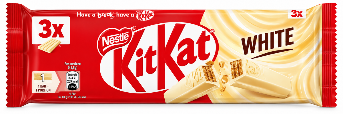 Nestlé KitKat White – Fehércsokoládés Ostyaszelet – 3 × 41,5 g