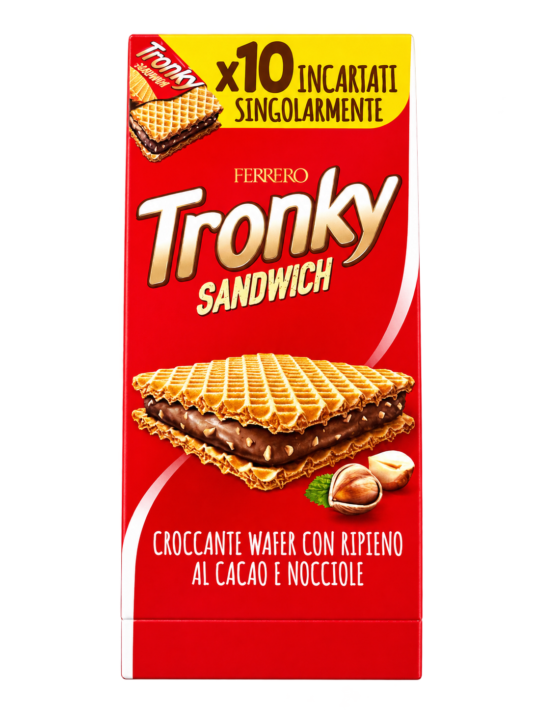Ferrero Tronky Sandwich – Mogyorós-Kakaókrémes Ostyaszendvics – 10 db - 220 g