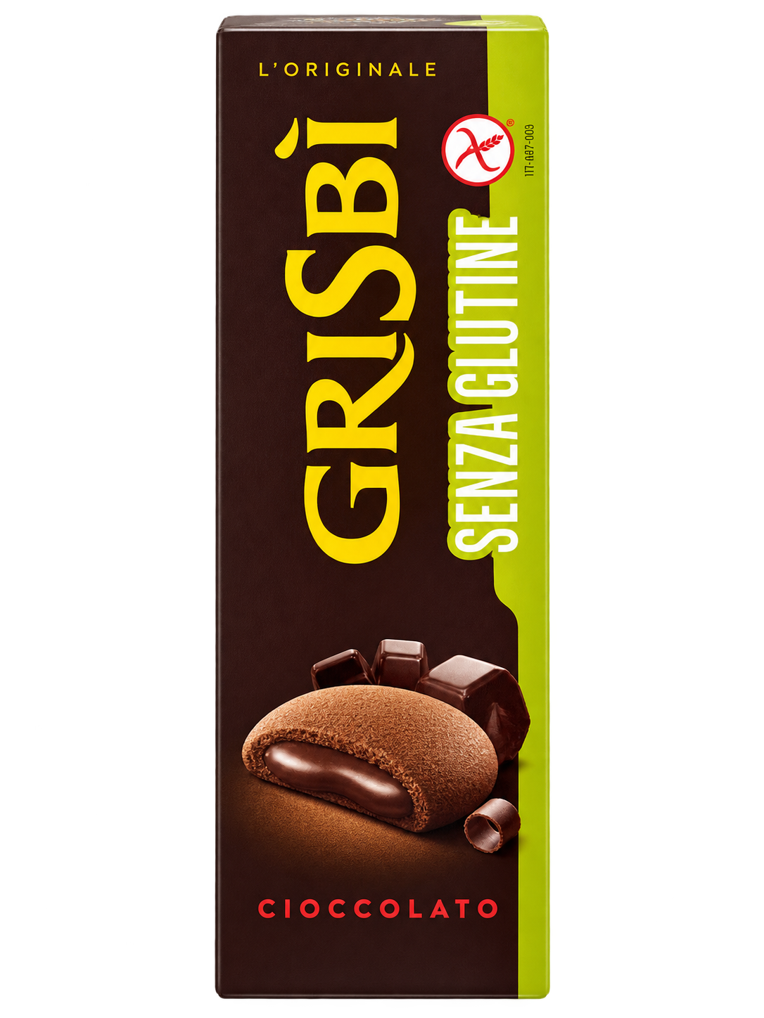 Grisbì Senza Glutine Cioccolato – Gluténmentes, Csokoládékrémmel Töltött Kakaós Keksz – 150 g