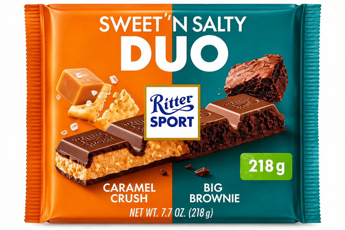 Ritter Sport Sweet'n Salty Duo – Karamellás és Brownie-s Tejcsokoládé – 218 g