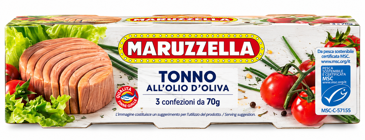 Maruzzella Tonno all’Olio d’Oliva – Olasz Tonhal Olívaolajban – 3 × 70 g
