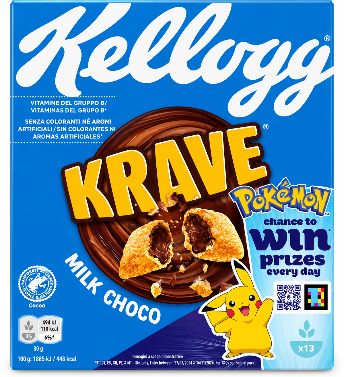 Kellogg's Krave Milk Choco – Tejcsokoládés Krémmel Töltött Gabonapárnák - 375 g