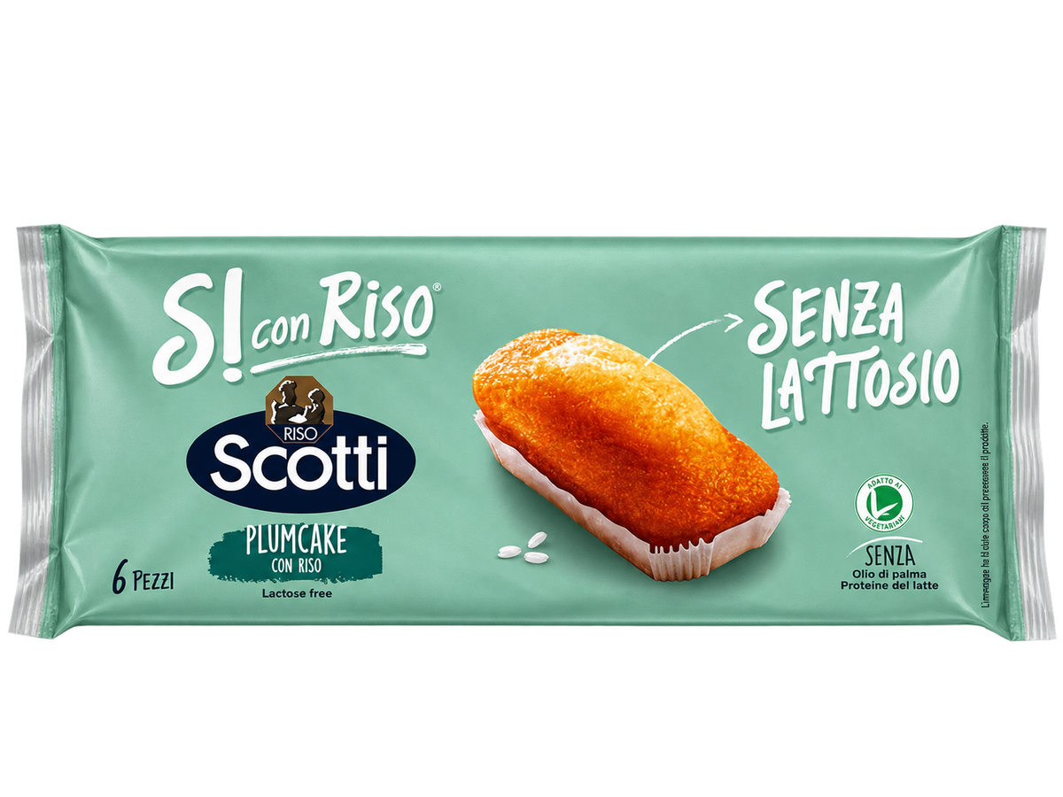 Riso Scotti Sì con Riso Plumcake – Laktózmentes, Puha Rizslisztes Sütemény – 190 g (6 db)