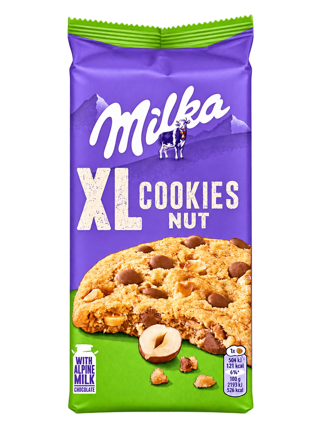 Milka XL Cookies Nut – Nagy Méretű Mogyorós-Csokoládés Keksz - 184 g