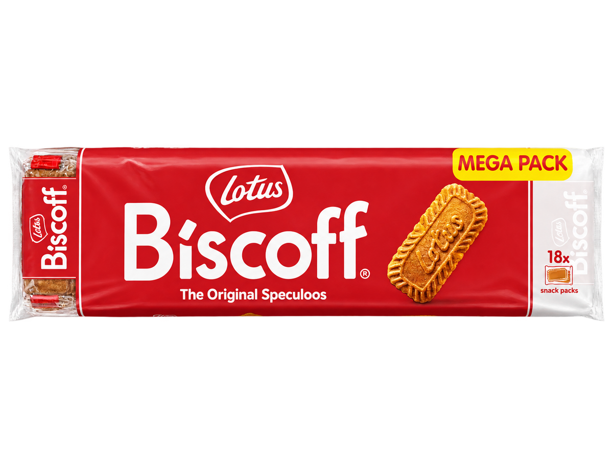 Lotus Biscoff Original Speculoos Mega Pack – Karamellizált, Fahéjas Keksz – 279 g (18×2 db)