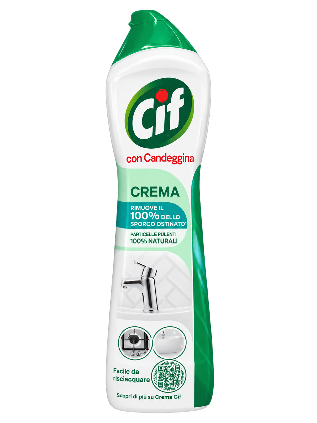 Cif Crema con Candeggina – Fehérítős, Hatékony Súrolókrém – 500 ml