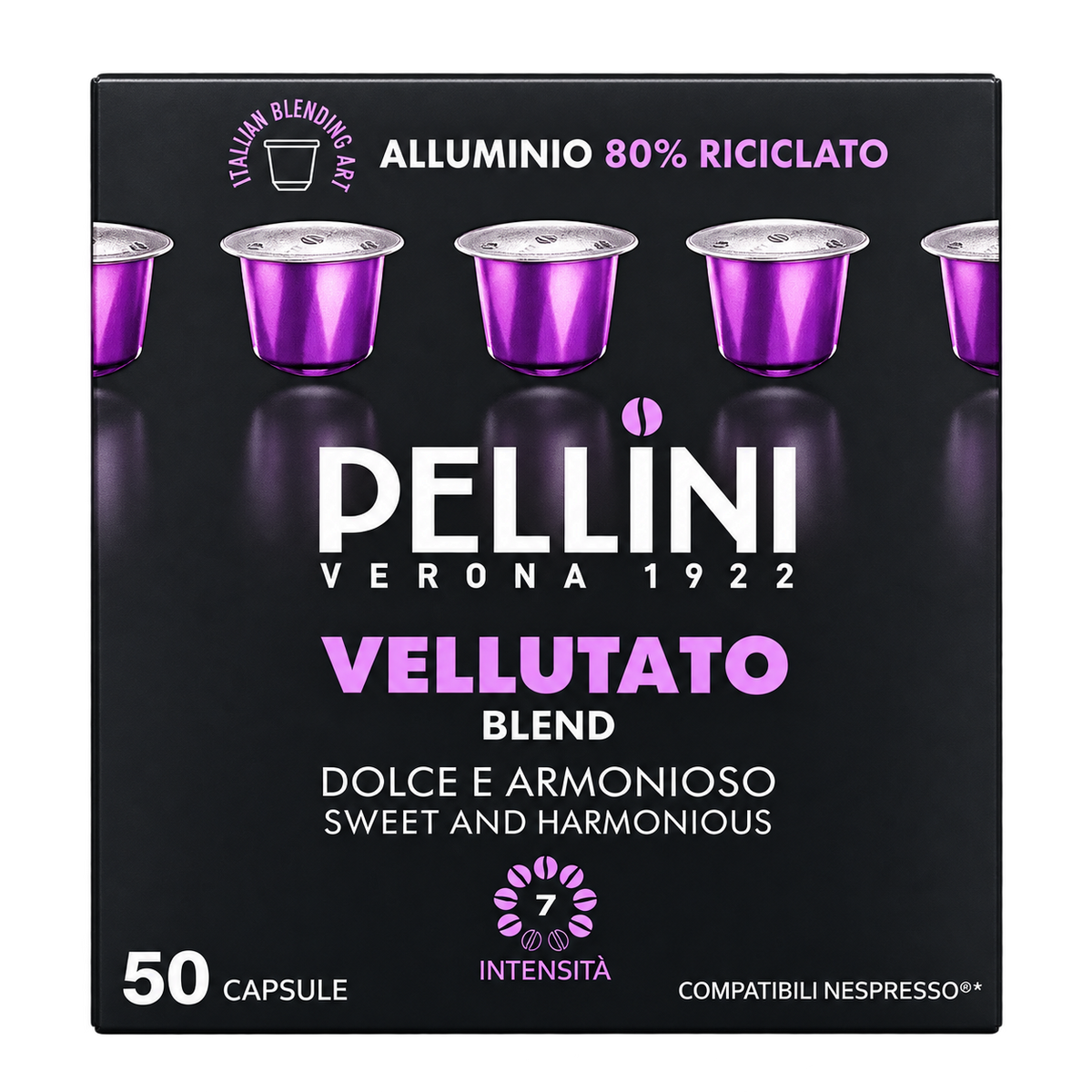 Pellini Vellutato – Nespresso-kompatibilis kávékapszula – 50 db