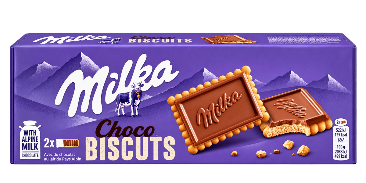 Milka Choco Biscuits – Alpesi Tejcsokoládés Keksz - 150 g