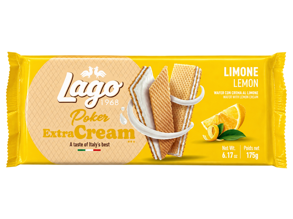 Lago Poker ExtraCream – Citromkrémes nápolyi – 175 g