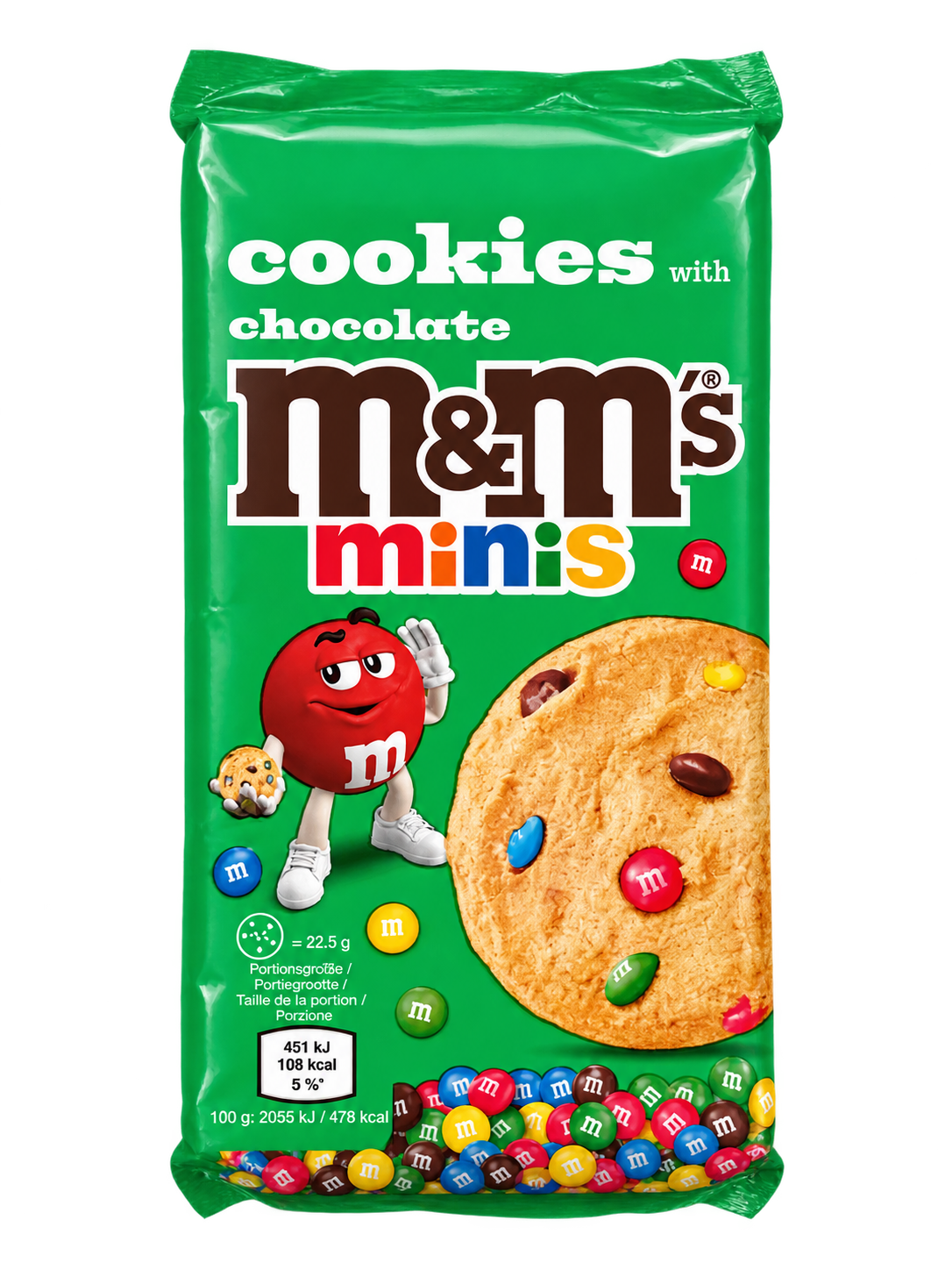 M&M's Minis Cookies – Színes Csokoládédarabos, Ropogós Keksz – 180 g