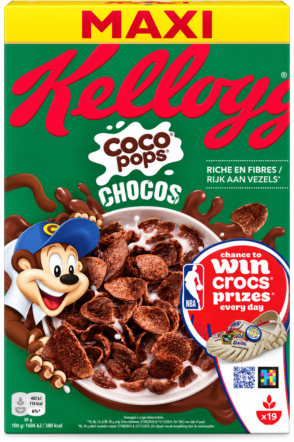 Kellogg's Coco Pops Chocos Maxi – Kakaós, Ropogós Reggelizőpehely - 580 g