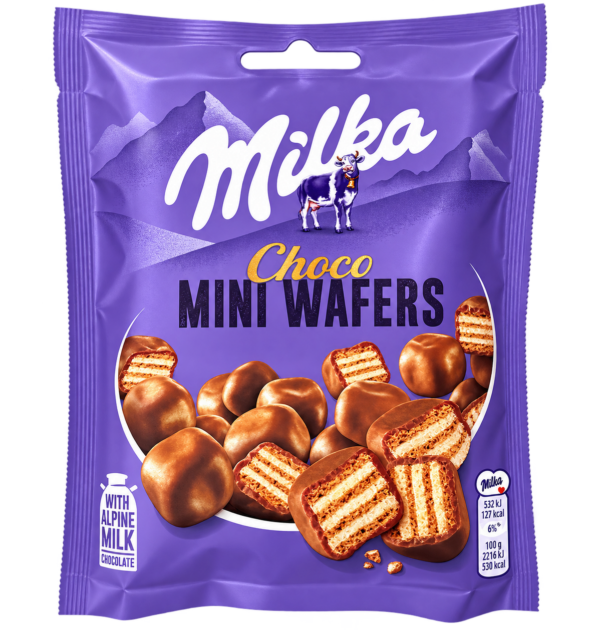 Milka Choco Mini Wafers – Alpesi Tejcsokoládéval Bevont Mini Ostyafalatok - 110 g