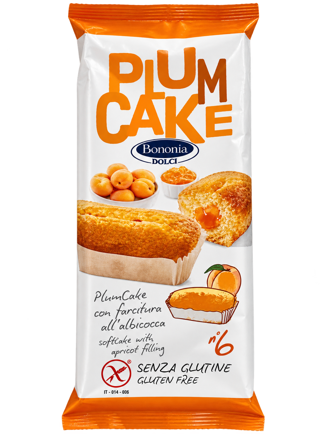 Bononia Dolci Plum Cake Albicocca – Gluténmentes, Sárgabarackos Töltött Sütemény – 6 db