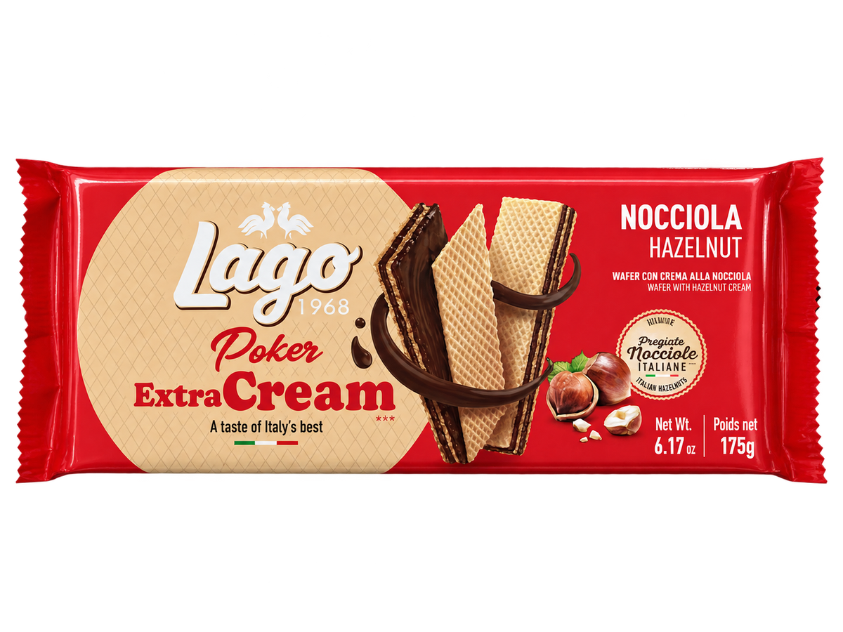 Lago Poker ExtraCream – Mogyorókrémes nápolyi – 175 g