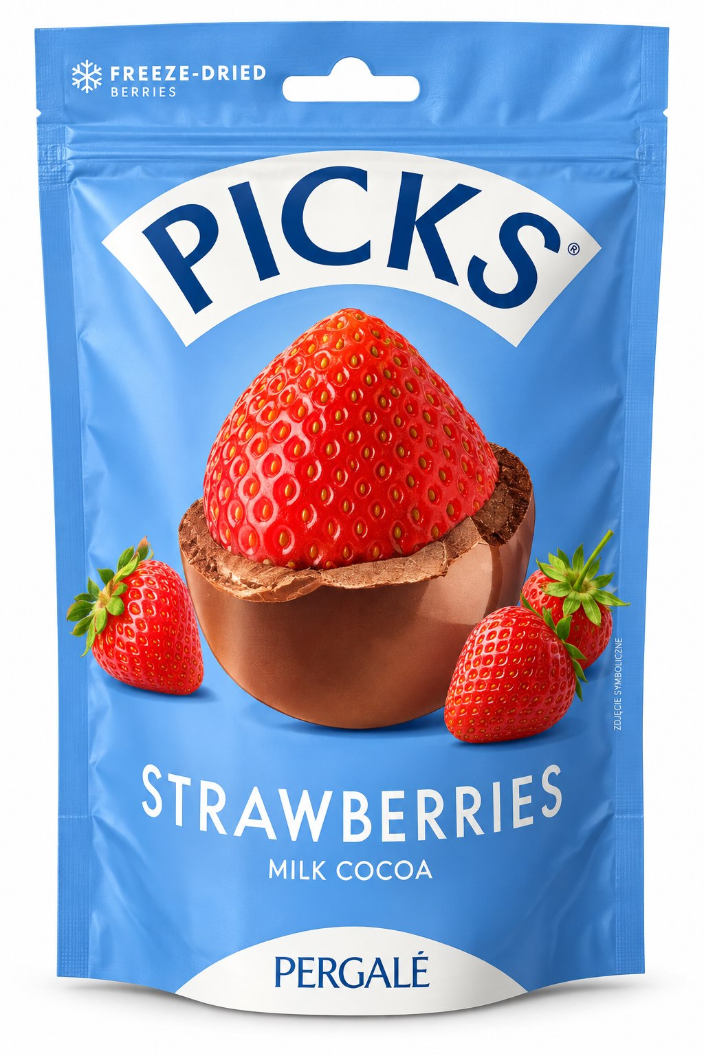 PICK'S Strawberries Milk Cocoa – Liofilizált Eper Tejcsokoládés Bevonattal - 90 g