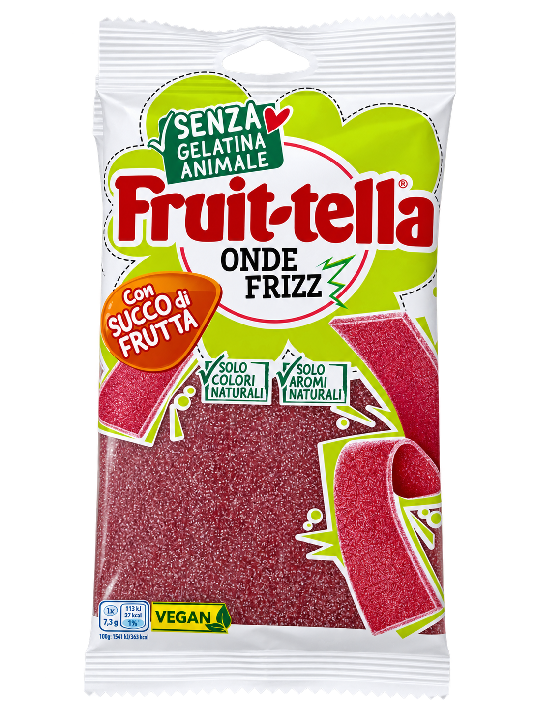 Fruit-tella Onde Frizz Gyümölcsös, Savanykás Gumicukor – 145 g