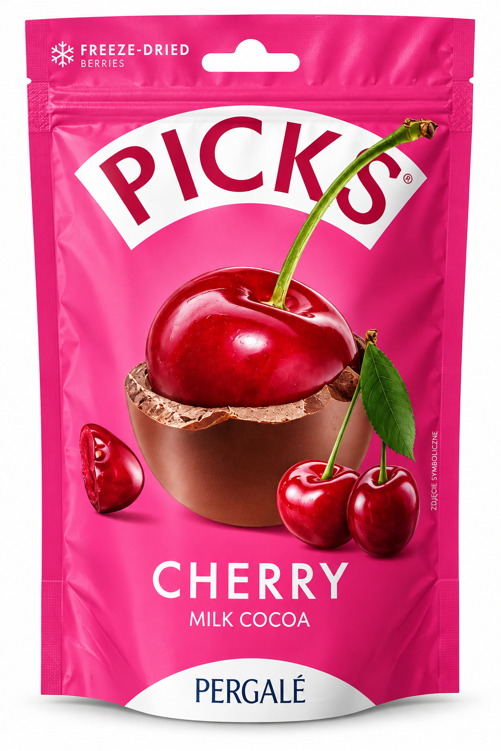 PICK'S Cherry Milk Cocoa – Liofilizált Cseresznye Tejcsokoládés Bevonattal - 90 g