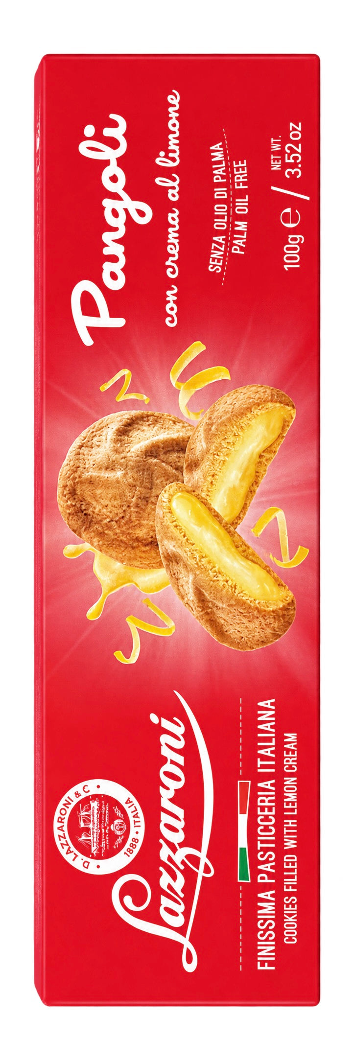 Lazzaroni Pangolì – Citromkrémmel Töltött Omlós Keksz – 100 g