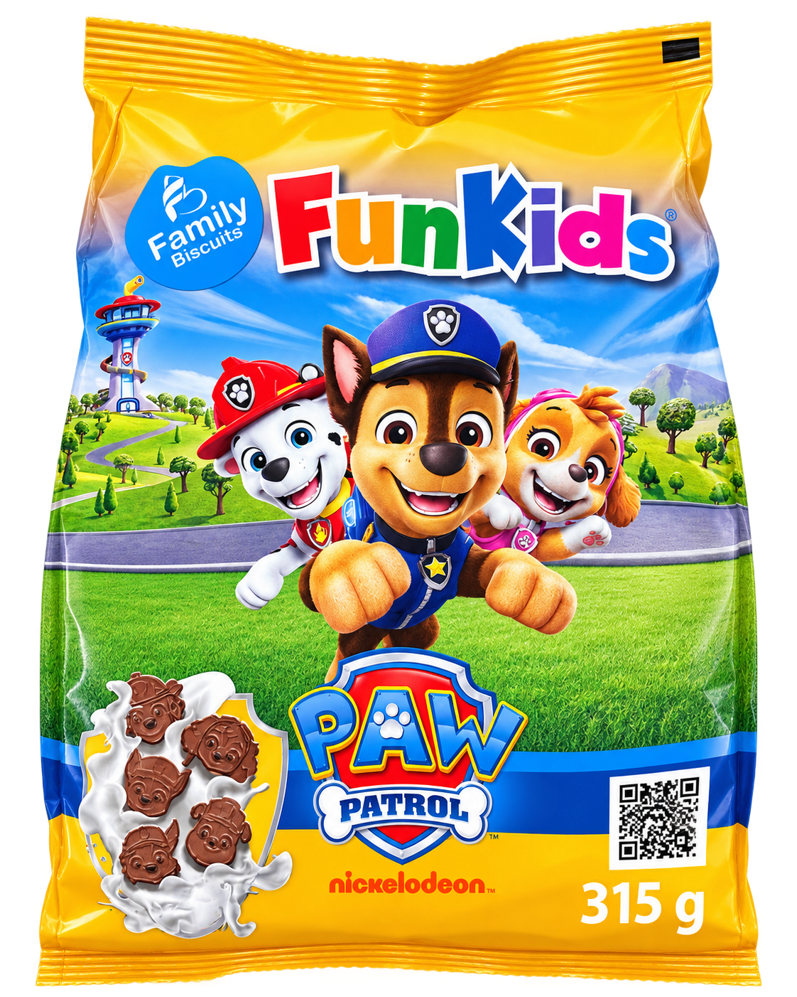 Family Biscuits FunKids Paw Patrol – Mancs Őrjárat Kakaós Mini Keksz – 315 g