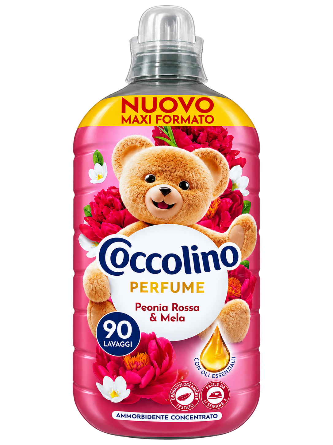Coccolino Perfume – Vörös Bazsarózsa és Alma Illatú Textilöblítő – 90 mosás