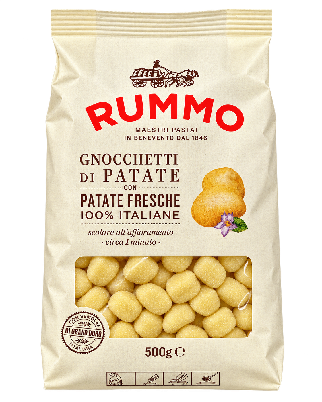Rummo Gnocchetti di Patate – Olasz Burgonyás Gnocchi – 500 g