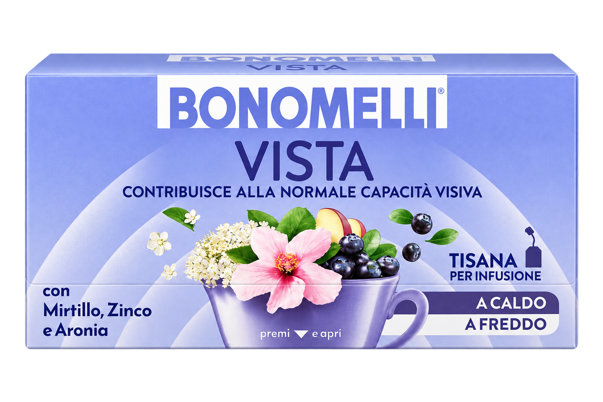 Bonomelli - Áfonyás-Aróniás Gyümölcsös-Gyógynövényes Tea Cinkkel - 18 db