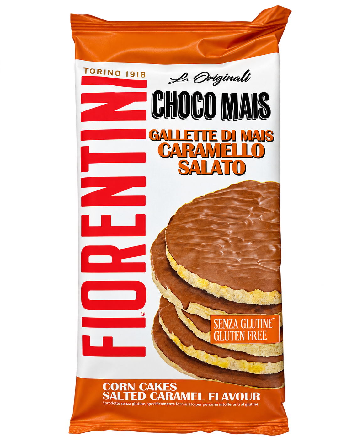 Fiorentini  – Gluténmentes, Sós Karamellás, Csokoládéval Bevont Kukoricaszelet - 100 g
