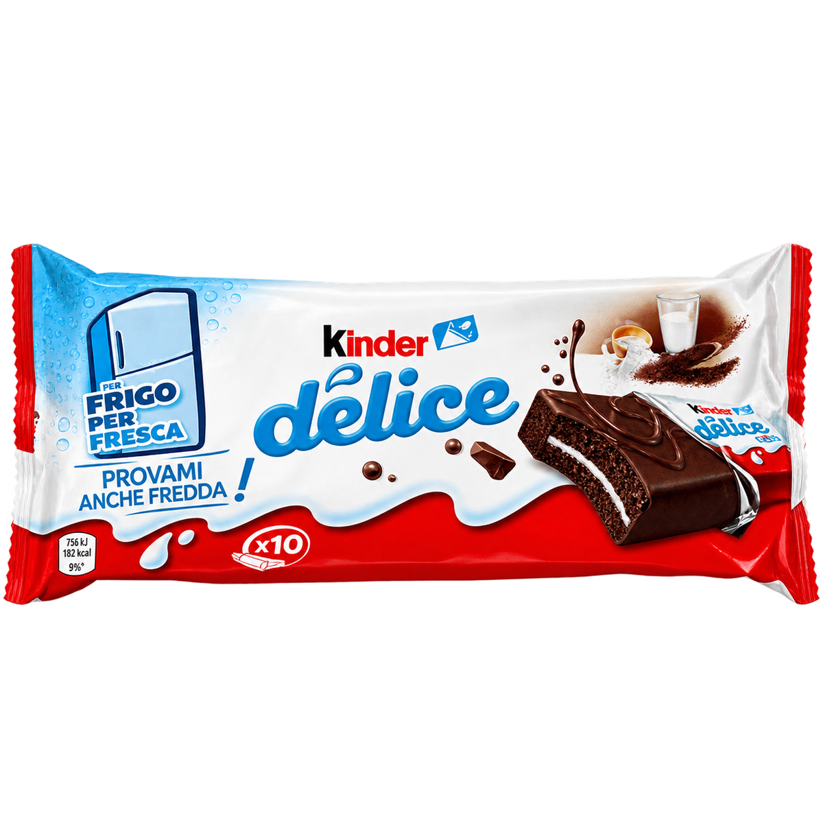 Kinder Délice – Tejkrémmel töltött, kakaós bevonatú piskótasütemény – 10 db