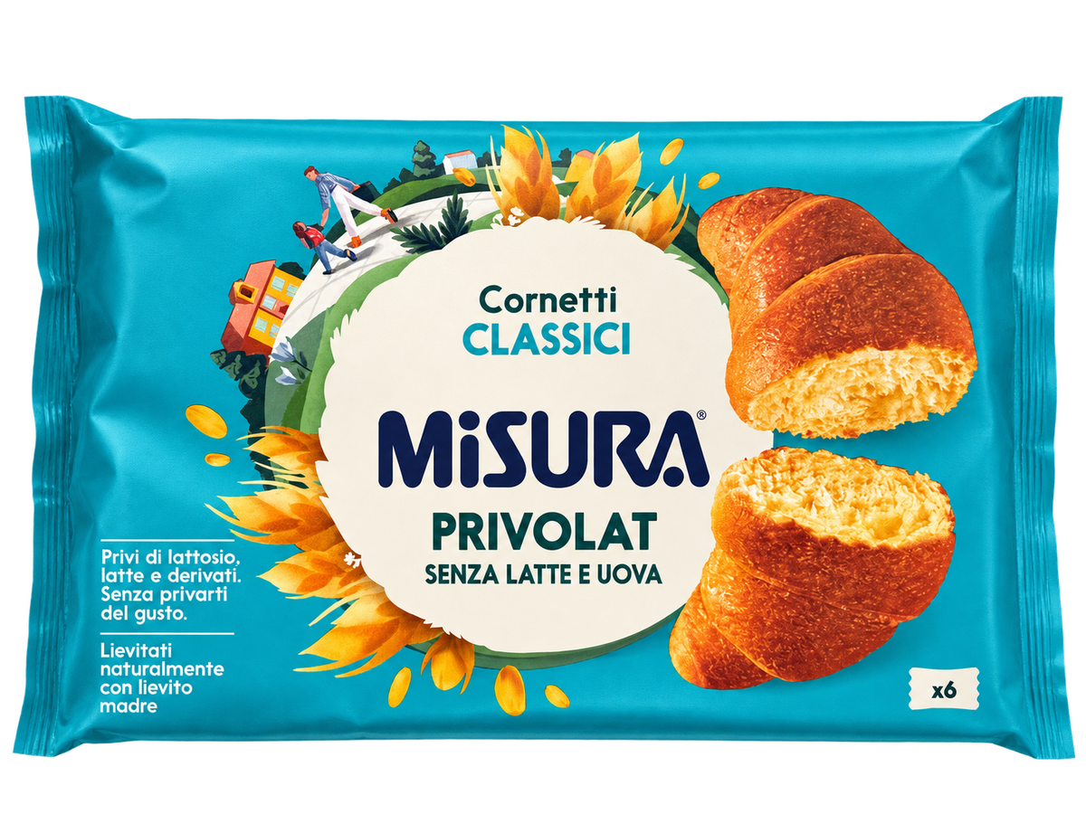 Misura Privolat Cornetti Classici – Laktózmentes, Klasszikus Olasz Croissant – 6 db
