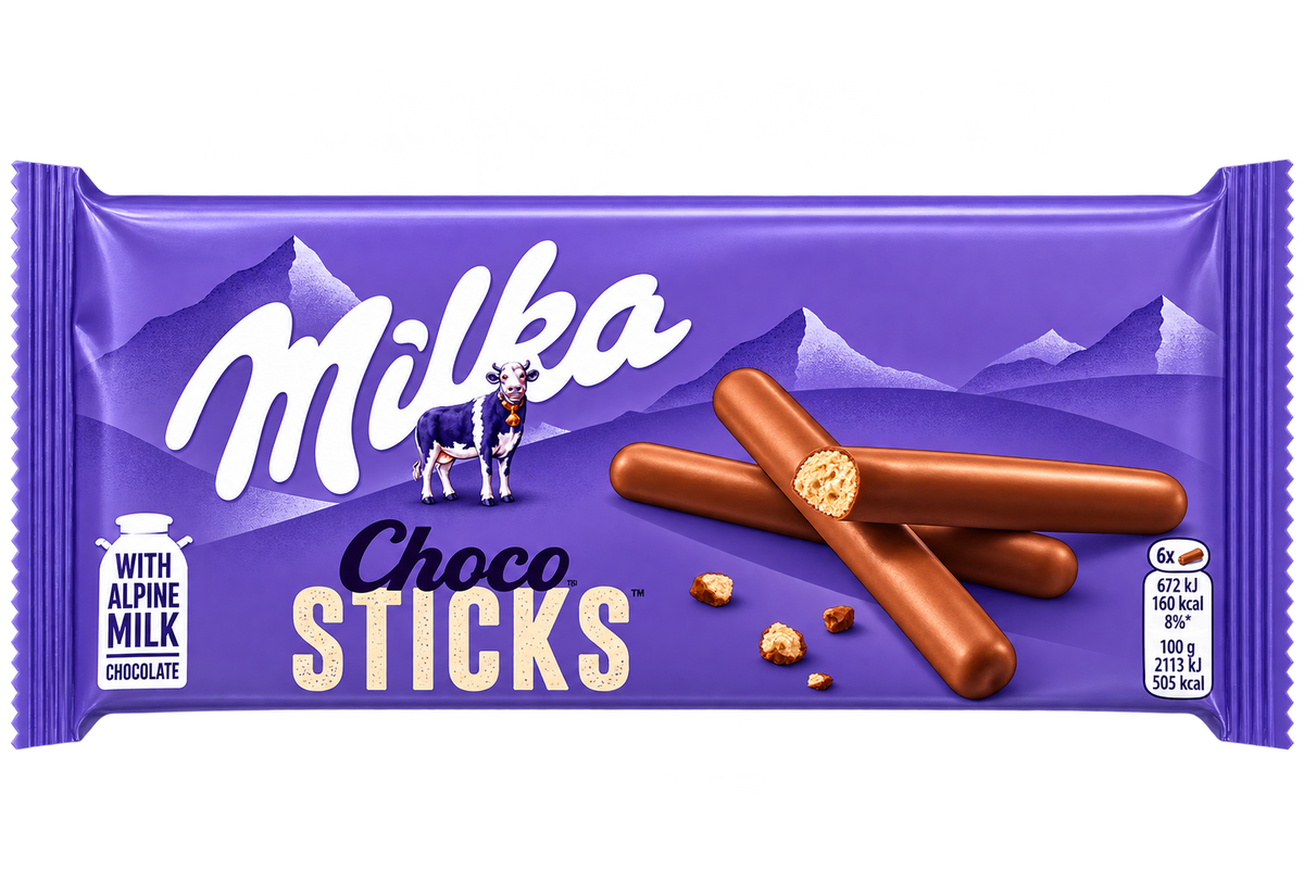 Milka Choco Sticks – Alpesi Tejcsokoládéval Bevont Ropogós Kekszrudacskák – 112 g