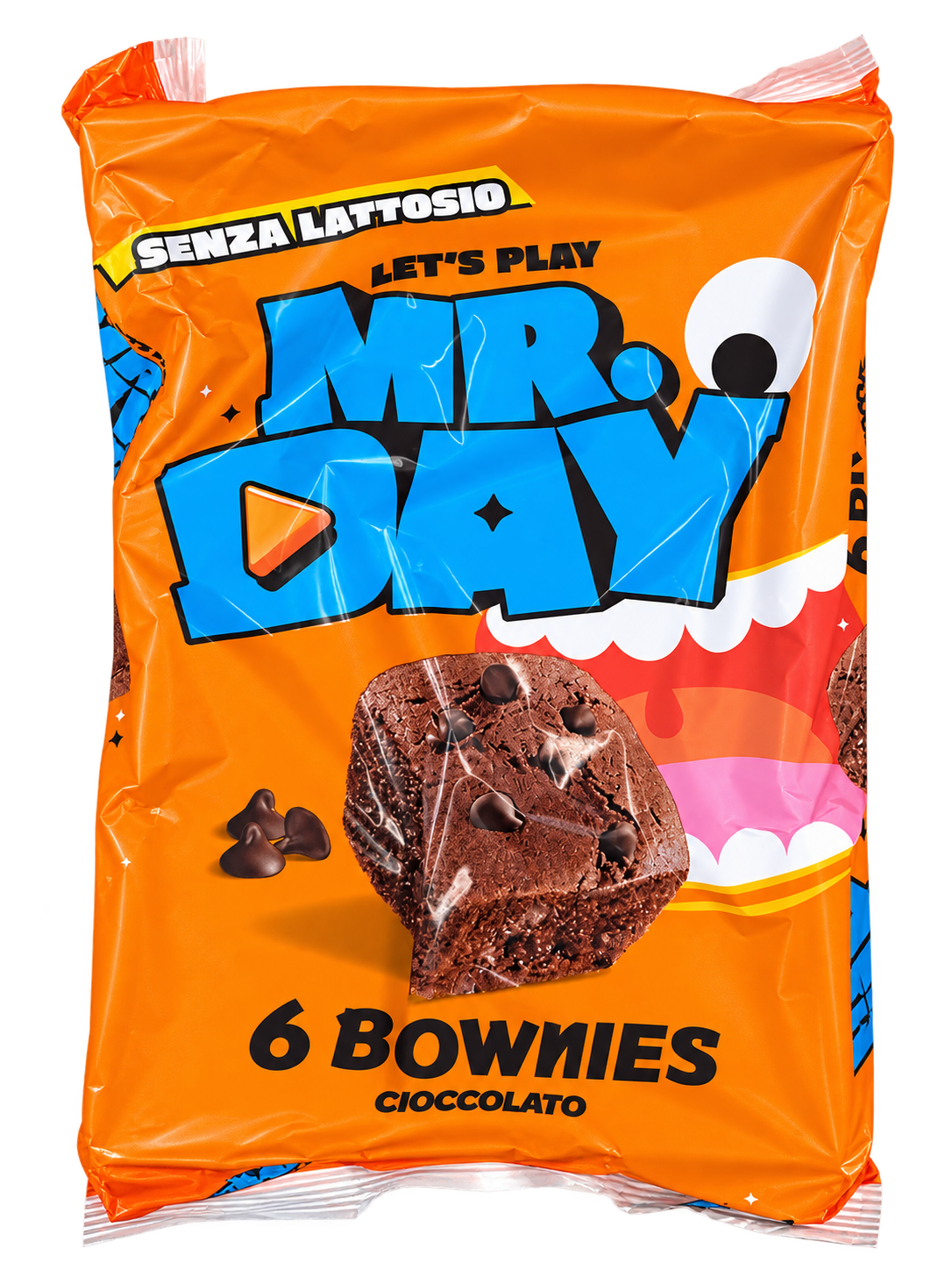 Mr. Day Brownies Cioccolato – Laktózmentes, Csokoládédarabos Brownie – 6 db