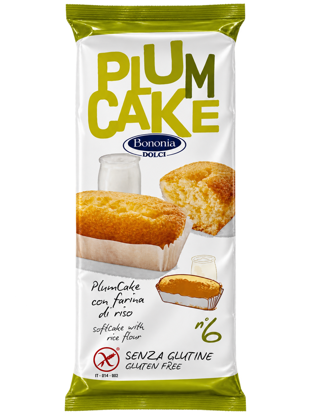 Bononia Dolci Plum Cake con Farina di Riso – Gluténmentes, Rizslisztes Olasz Sütemény – 6 db