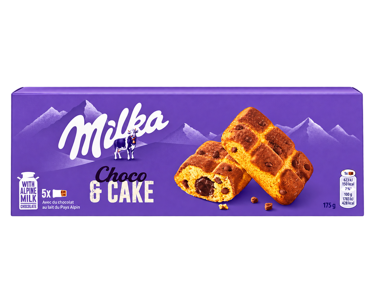 Milka Choco Cake – Csokoládédarabos, Csokoládékrémmel Töltött Puha Sütemény – 175 g (5×35 g)