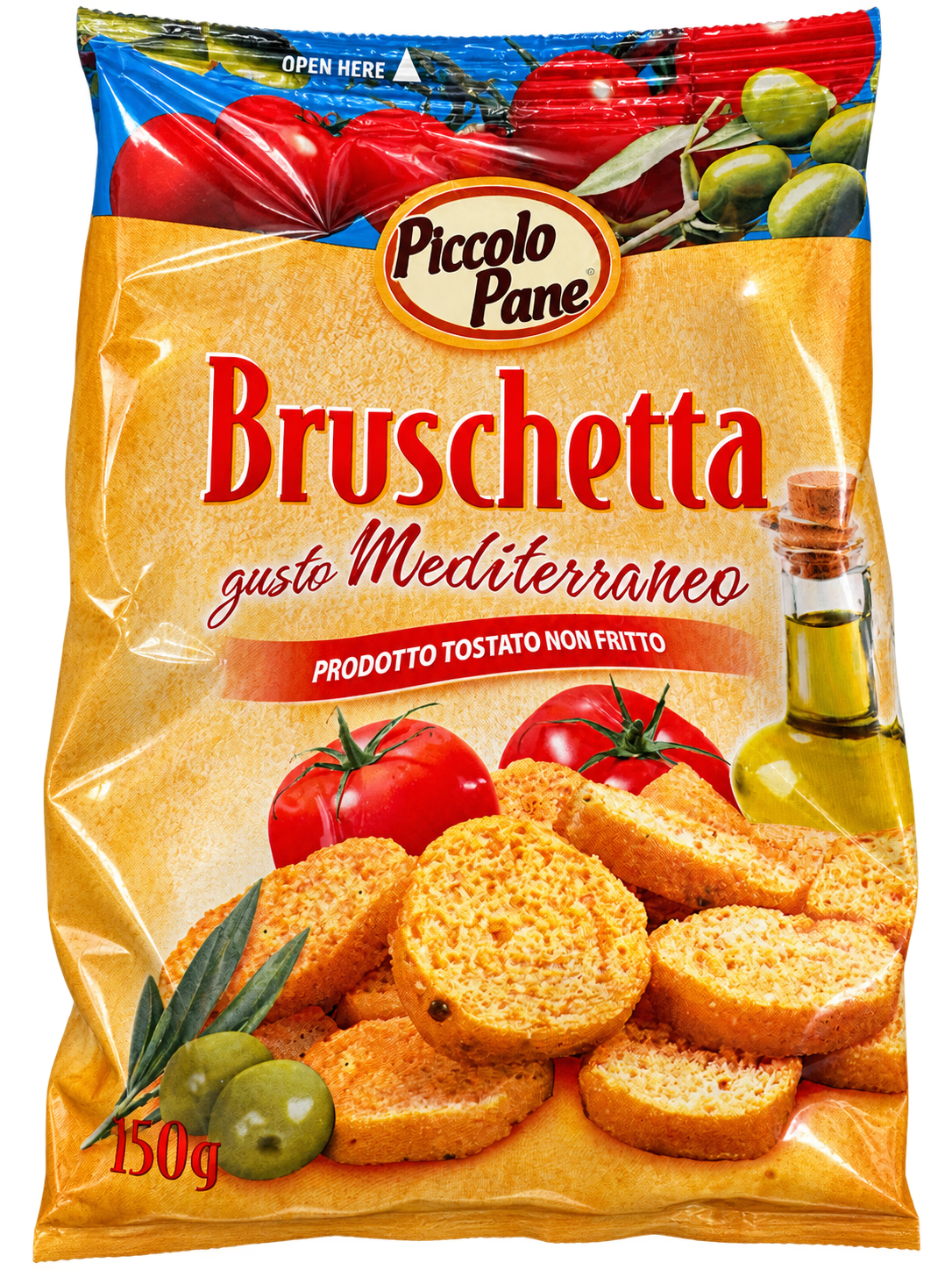 Piccolo Pane Bruschetta – Paradicsomos-Mediterrán ízesítésű pirított kenyérfalatok – 150 g