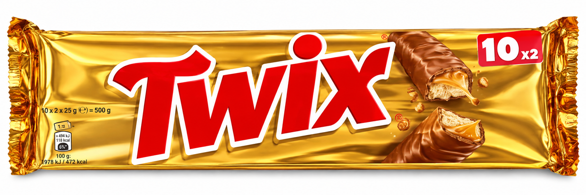 Twix Multipack – Tejcsokoládés, Karamellás Kekszszelet – 500 g (10×2 db)