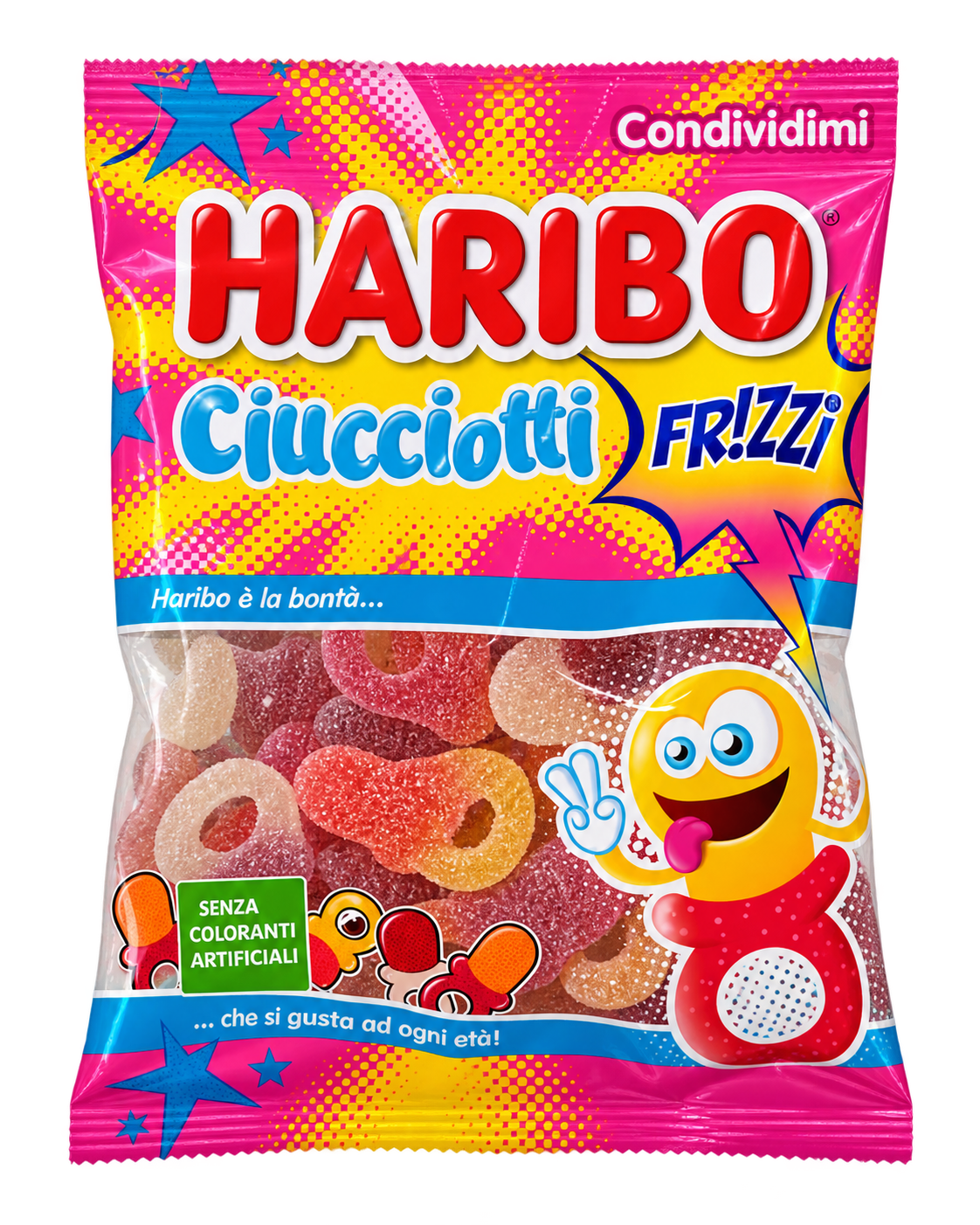 Haribo Ciucciotti Frizzi – Savanyú Cumi Alakú Gumicukor - 150 g