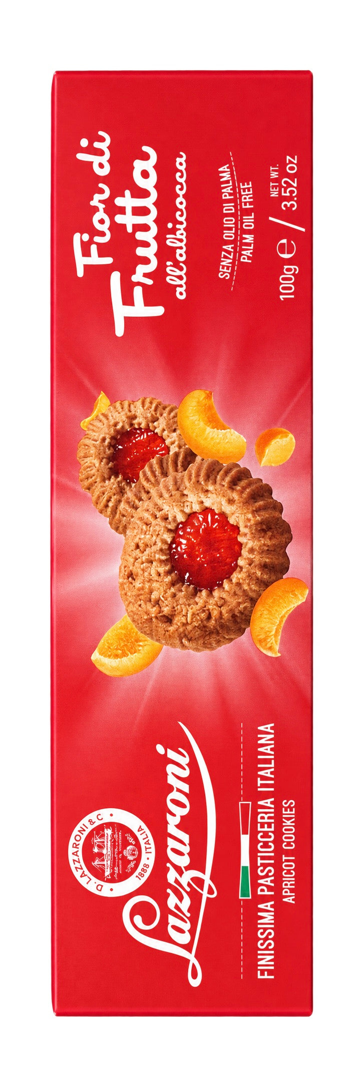 Lazzaroni Fior di Frutta – Sárgabaracklekvárral Töltött Omlós Keksz – 100 g