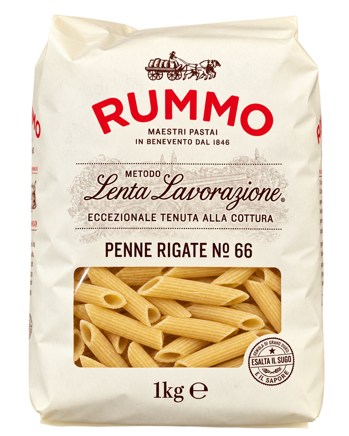 Rummo Penne Rigate N°66 – Prémium Olasz Penne Tészta – 1 kg